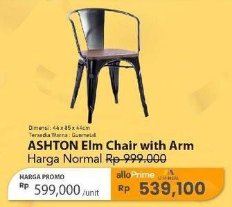 Promo Harga Ashton Elm Chair With Arm 44 X 70 X 44 Cm  - Carrefour