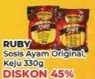 Promo Harga RUBY Sosis  Ayam Original, Keju 330 gr - Yogya