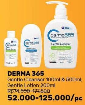 Promo Harga DERMA 365 Gentle Cleanser 100 mL & 500 mL/ Gentle Lotion 200 mL  - Guardian