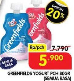 Promo Harga GREENFIELDS Yogurt Squeeze All Variants 80 gr - Superindo
