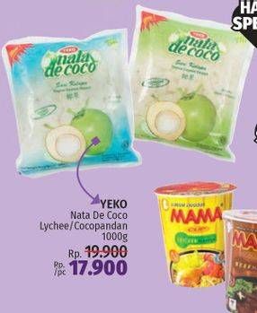 Promo Harga YEKO Nata De Coco Lychee, Cocopandan 1000 gr - LotteMart