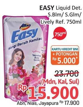 Promo Harga ATTACK Easy Detergent Liquid Sparkling Blooming, Sweet Glamour, Lively Energetic 750 ml - Alfamidi