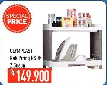 Promo Harga OLYMPLAST Rak Piring RSOK 2 Tier  - Hypermart