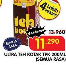 Promo Harga ULTRA Teh Kotak All Variants 200 ml - Superindo