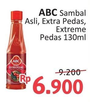 Promo Harga ABC Sambal Asli, Extra Pedas, Extreme Pedas 135 ml - Alfamidi