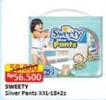 Promo Harga Sweety Silver Pants XXL18+2 20 pcs - Alfamart