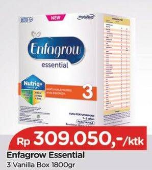 Promo Harga ENFAGROW Essential 3 Susu Formula Vanila 1800 gr - TIP TOP