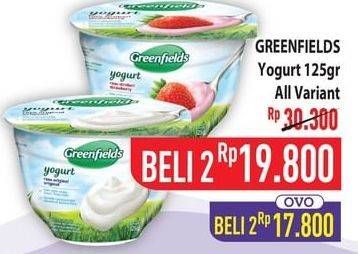 Promo Harga Greenfields Yogurt All Variants 125 gr - Hypermart
