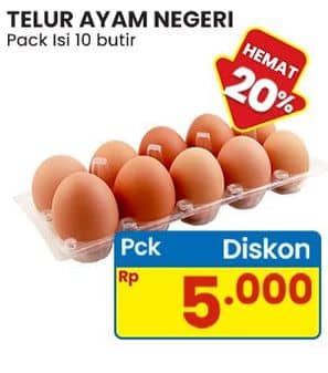 Promo Harga Telur Ayam Negeri 10 pcs - Indomaret