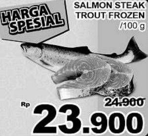 Promo Harga Salmon Steak per 100 gr - Giant