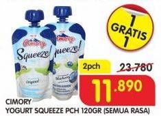 Promo Harga CIMORY Squeeze Yogurt All Variants per 2 pouch 120 gr - Superindo
