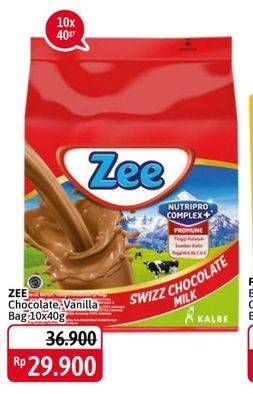 Promo Harga ZEE Susu Bubuk Swizz Chocolate, Vanilla Twist per 10 sachet 40 gr - Alfamidi