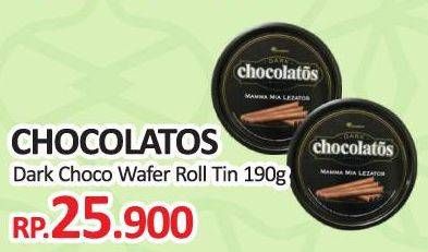 Promo Harga CHOCOLATOS Wafer Roll Cokelat Dark 190 gr - Yogya