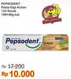 Promo Harga PEPSODENT Pasta Gigi Action 123 Siwak 190 gr - Indomaret