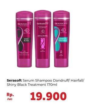 Promo Harga SERASOFT Shampoo Anti Dandruff, Hairfall Treatment, Shiny Black 170 ml - Carrefour
