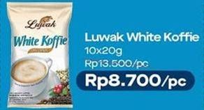 Promo Harga Luwak White Koffie per 10 sachet 20 gr - Alfamart