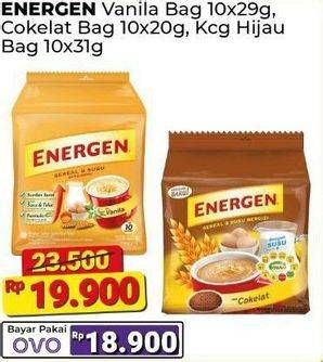 Promo Harga Energen Cereal Instant Vanilla, Chocolate, Kacang Hijau per 10 sachet 30 gr - Alfamart