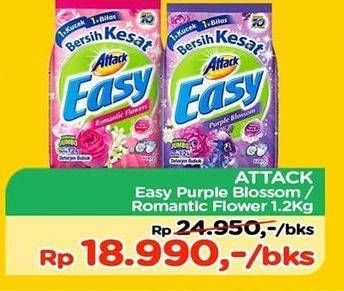 Promo Harga ATTACK Easy Detergent Powder Purple Blossom, Romantic Flower 1200 gr - TIP TOP