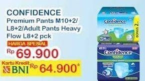 Promo Harga CONFIDENCE Premium Pants M10+2; L8+2/ Heavy Flow L8+2  - Indomaret