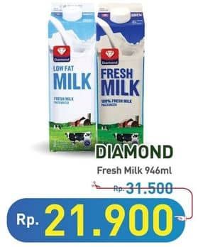 Promo Harga Diamond Fresh Milk 946 ml - Hypermart