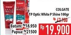 Promo Harga COLGATE Toothpaste Optic White Plus Shine 100 gr - Hypermart