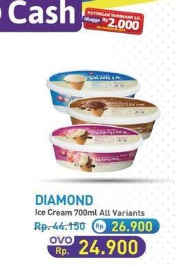 Promo Harga Diamond Ice Cream All Variants 700 ml - Hypermart