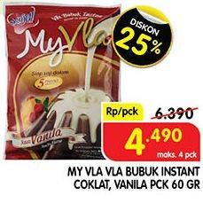 Promo Harga MY VLA Vla Pudding Coklat, Vanilla 60 gr - Superindo