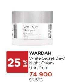 Promo Harga Wardah White Secret Day/Night Cream  - Watsons