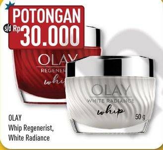 Promo Harga OLAY Whip Regenerist Face Cream, White Radiance Face Cream  - Hypermart
