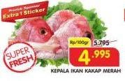 Promo Harga Kepala Ikan Kakap Merah per 100 gr - Superindo