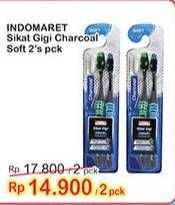 Promo Harga INDOMARET Sikat Gigi Charcoal Soft 2 pcs - Indomaret