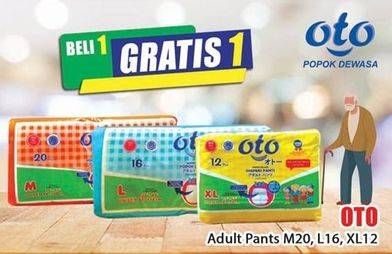 Promo Harga OTO Adult Diapers Pants M20, L16, XL12  - Hari Hari