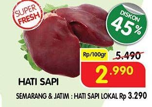 Promo Harga Beef Liver (Hati Sapi) per 100 gr - Superindo