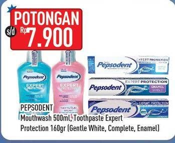 Promo Harga PEPSODENT Mouthwash/Toothpaste Expert Protection  - Hypermart