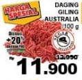 Promo Harga Daging Giling Sapi Spesial Australia per 100 gr - Giant