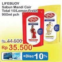 Promo Harga LIFEBUOY Body Wash Total 10, Lemon Fresh 900 ml - Indomaret