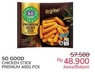 Promo Harga So Good Chicken Stick Premium 400 gr - Indomaret