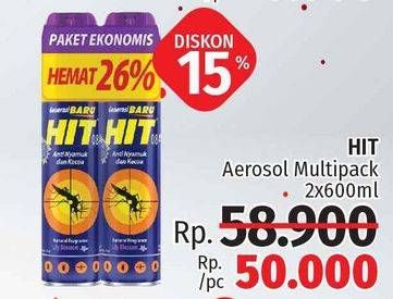 Promo Harga HIT Aerosol per 2 kaleng 600 ml - LotteMart