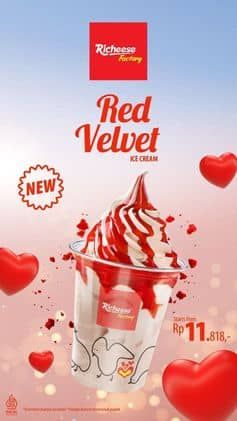 Promo Harga Richeese Factory Red Velvet Ice Cream  - Richeese Factory