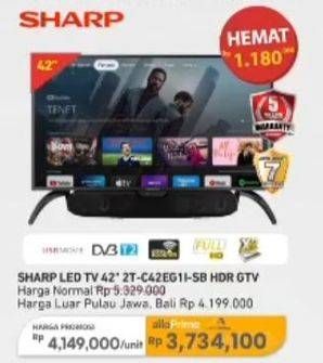 Promo Harga Sharp 2T-C42EG1I-SB DHR GTV  - Carrefour