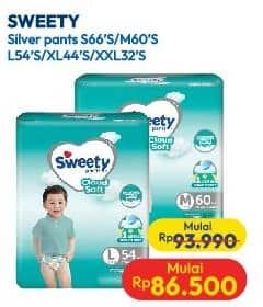 Promo Harga Sweety Silver Pants S66, M60, L54, XL44, XXL32 32 pcs - Hypermart