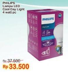 Promo Harga PHILIPS Lampu LED MyCare Cool Daylight 4 Watt  - Indomaret