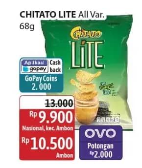 Promo Harga Chitato Lite Snack Potato Chips All Variants 68 gr - Alfamidi