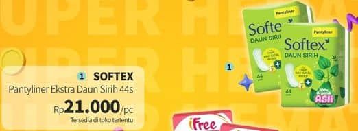 Promo Harga Softex Pantyliner Daun Sirih Regular 44 pcs - Guardian