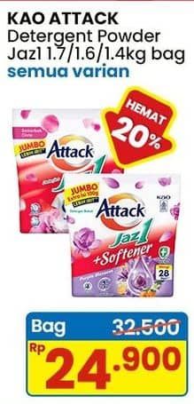 Promo Harga Attack Jaz1 Detergent Powder All Variants 1400 gr - Indomaret