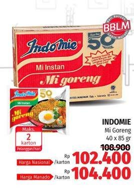 Promo Harga INDOMIE Mi Goreng Spesial per 40 pcs 85 gr - Lotte Grosir