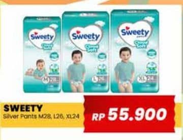 Promo Harga Sweety Silver Pants M28, L26, XL24 24 pcs - Yogya