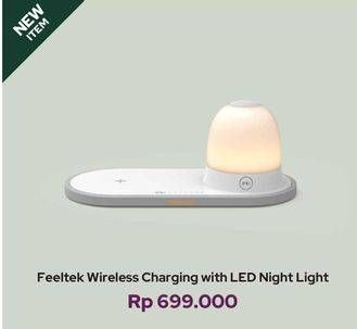 Promo Harga FEELTEK Wireless Charging Pad LED Night  - iBox