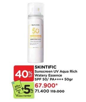 Promo Harga Skintific All Day Light Sunscreen Mist SPF 50 PA++++ 50 ml - Watsons