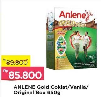 Promo Harga ANLENE Gold Plus Susu High Calcium Cokelat, Vanila, Original 650 gr - Alfamart